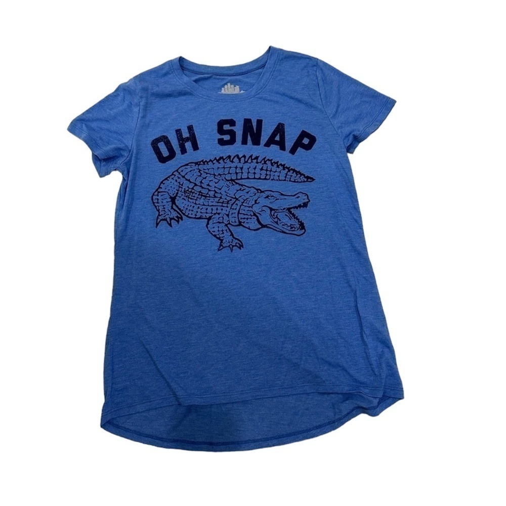 NWOT "Oh Snap" T-Shirt Graphic Blue Medium Top